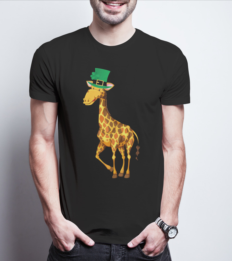 Lucky Leprechaun Cute Giraffe T-Shirt