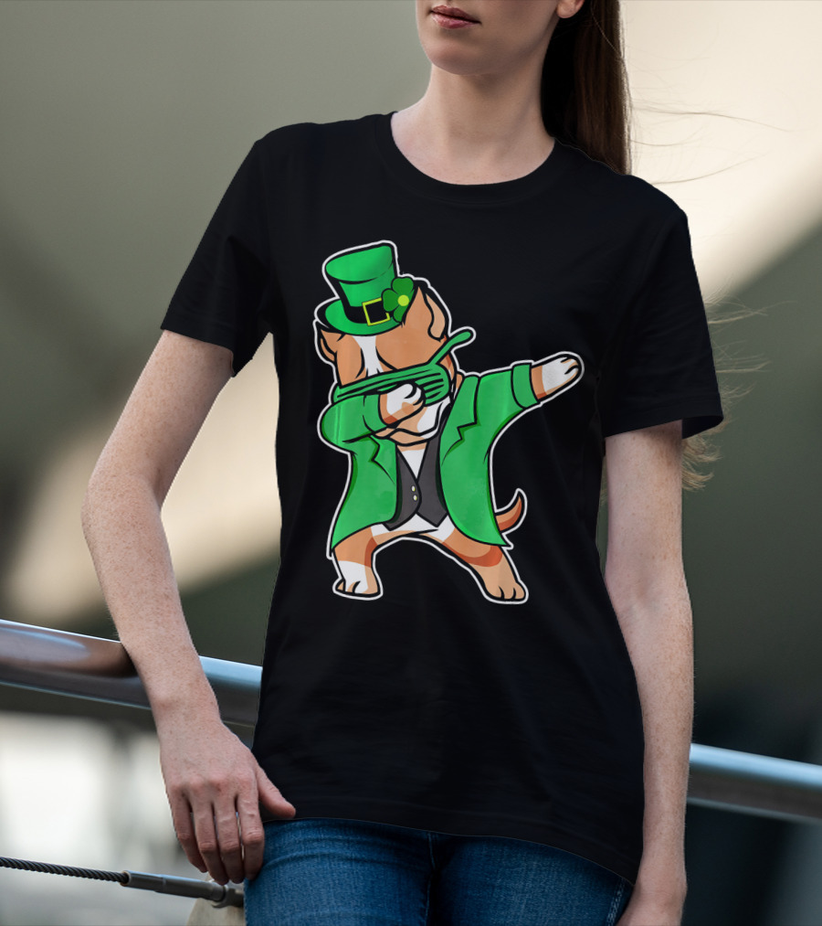 Dabbing Pitbull Leprechaun St. Patrick's Day T-Shirt
