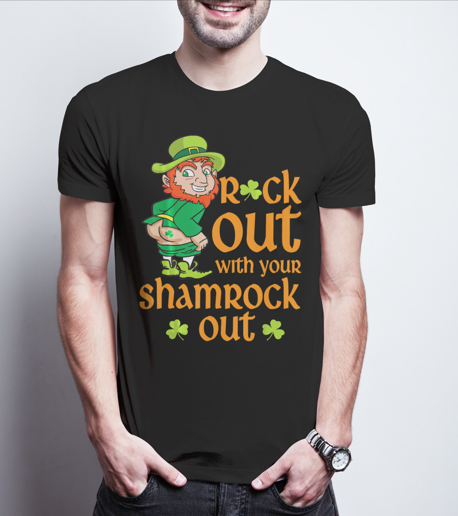 St Patricks Day Rock Out With Your Shamrock Out T-Shirt