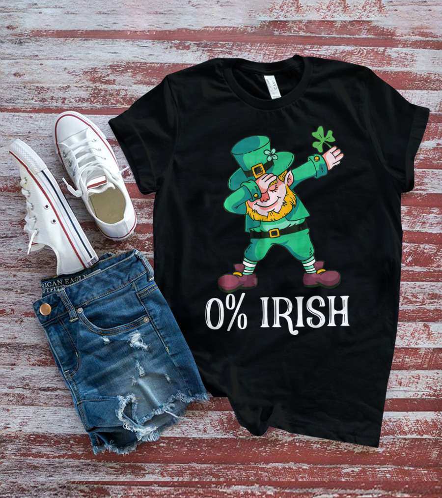 0% Irish Dabbing Leprechaun St Patricks T-Shirt