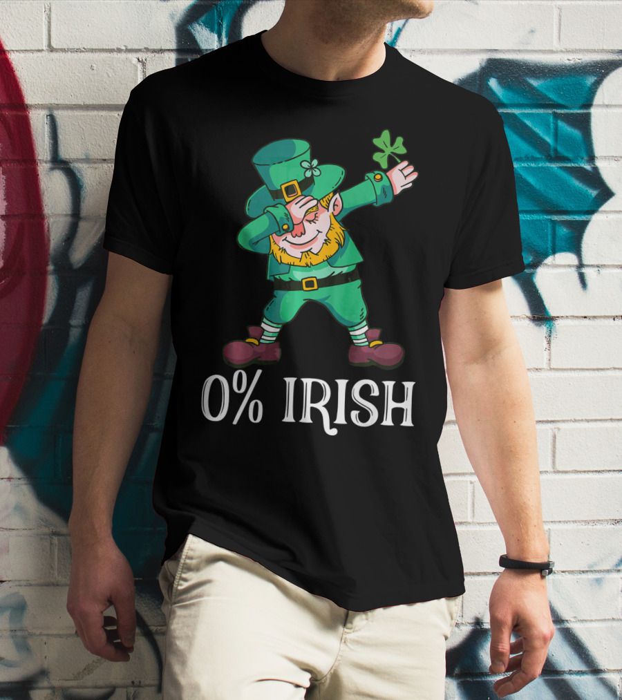 0% Irish Dabbing Leprechaun St Patricks T-Shirt