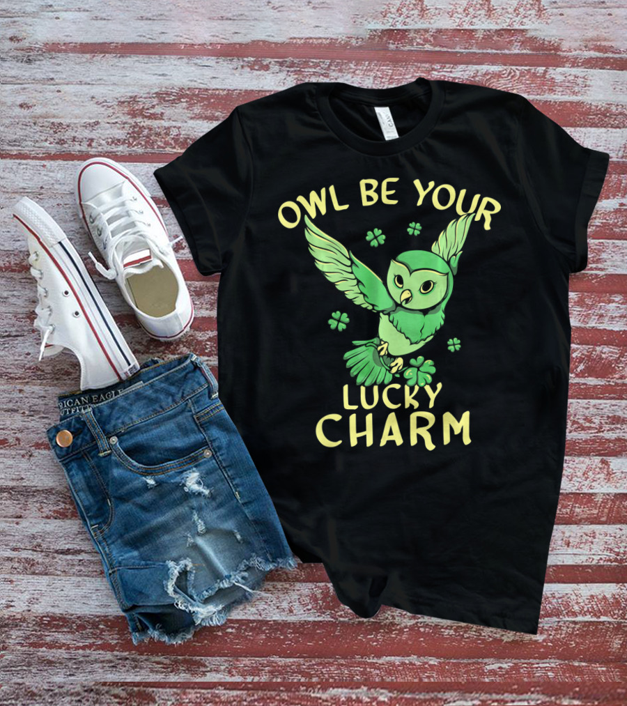 Owl Be Your Lucky Charm Shamrock St Patricks Day Owl T-Shirt