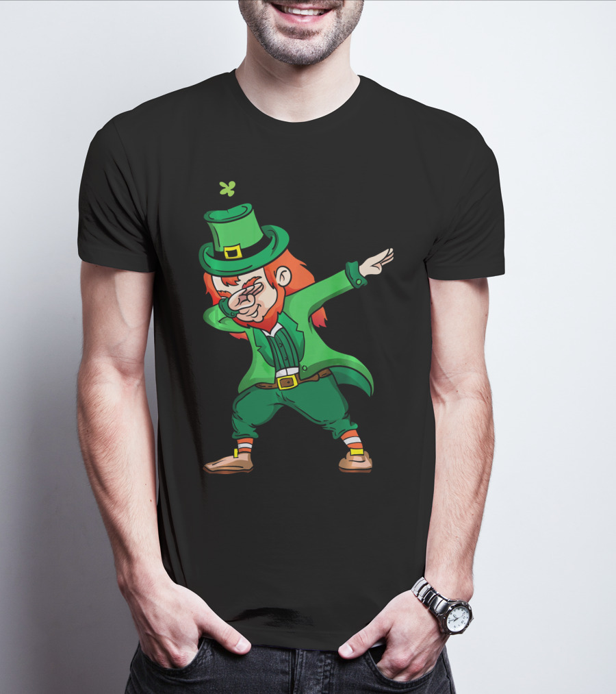 Drink And Dab With Dabbing Leprechaun St. Patrick's Day Fun T-Shirt