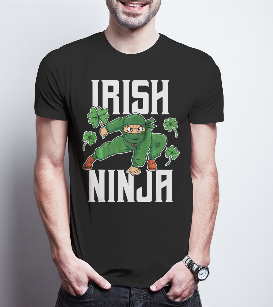 Irish Ninja Shamrock Warrior Awesome T-Shirt