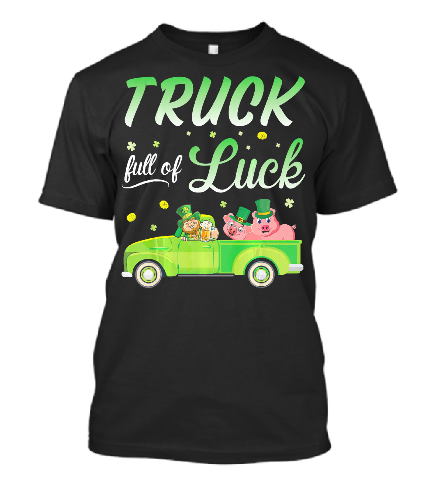 Truck Full Of Luck Leprechaun With Beer And Pigs T-Shirt