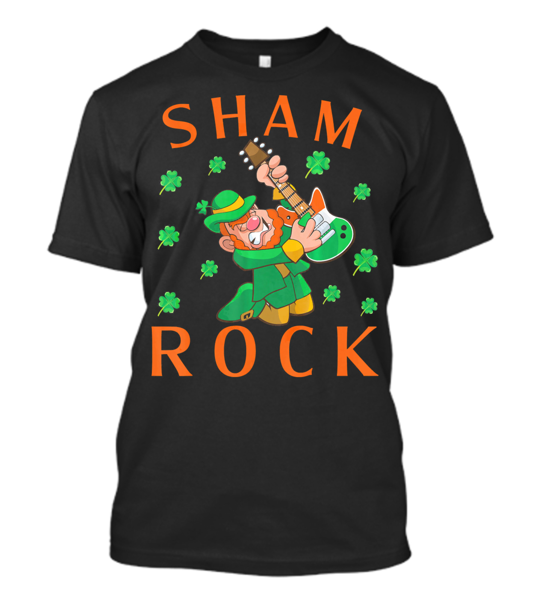 SHAMROCK Leprechaun Playing Guitar With Shamrocks T-Shirt