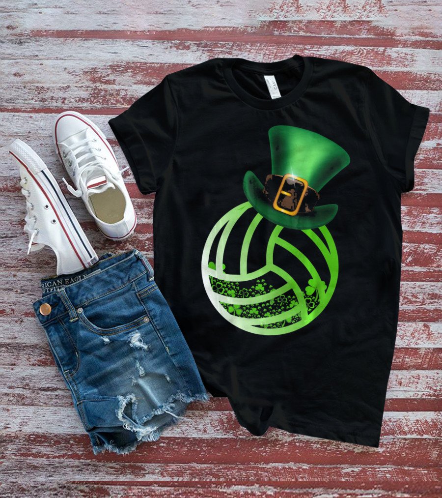 Shamrock Volleyball Leprechaun St Patrick's Green Hat T-Shirt