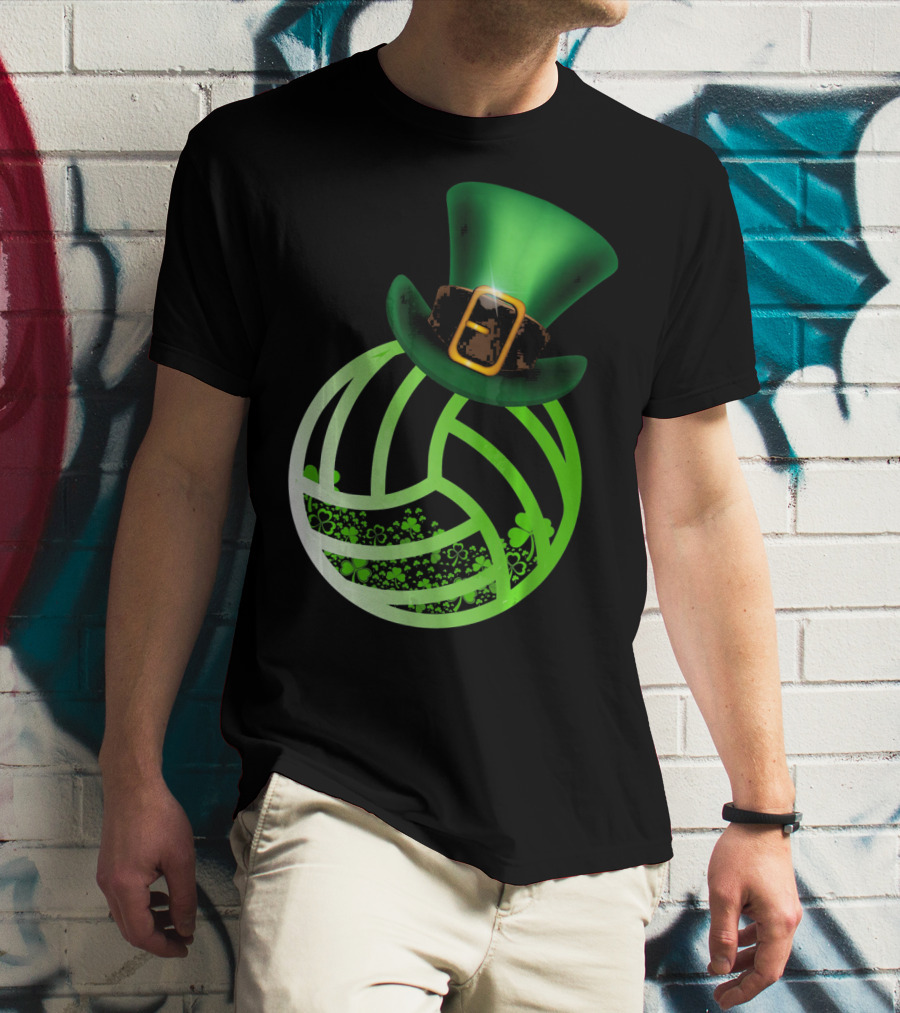 Shamrock Volleyball Leprechaun St Patrick's Green Hat T-Shirt