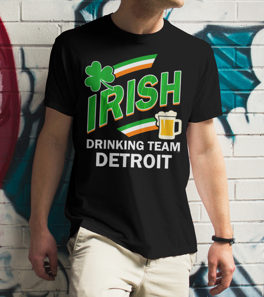 Detroit Irish Drinking Team St Patricks Clover Beer T-Shirt