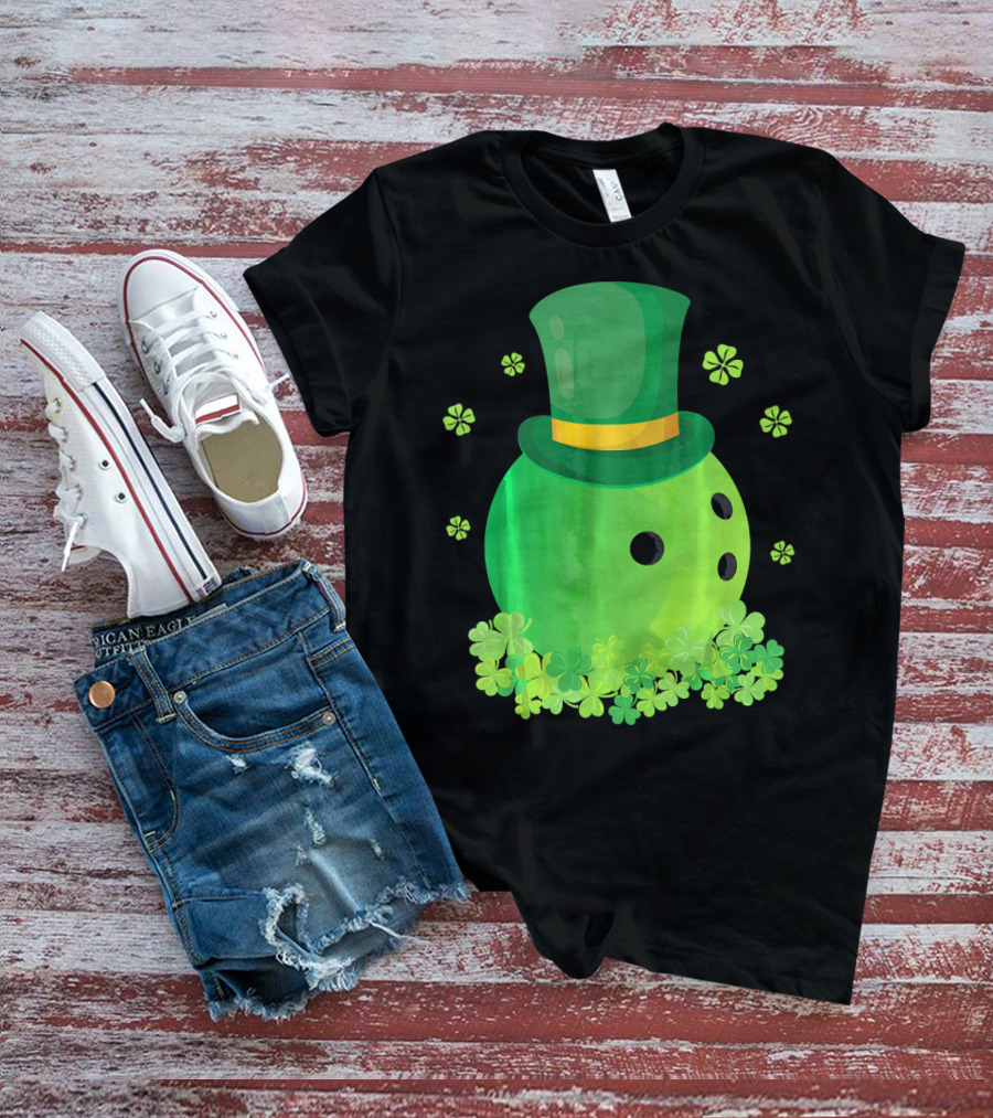 Bowling Leprechaun Hat Clover Luck T-Shirt