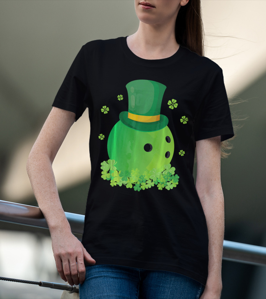 Bowling Leprechaun Hat Clover Luck T-Shirt