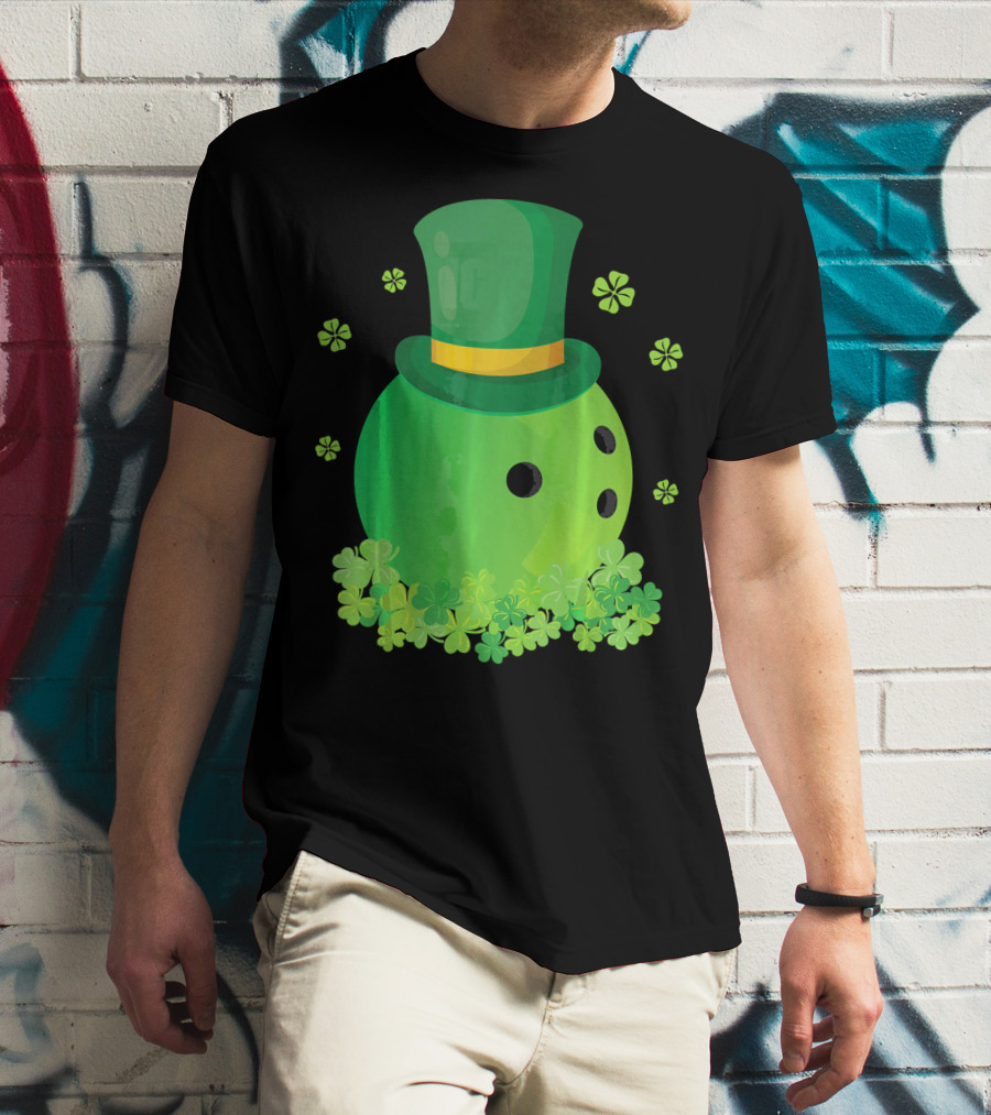 Bowling Leprechaun Hat Clover Luck T-Shirt