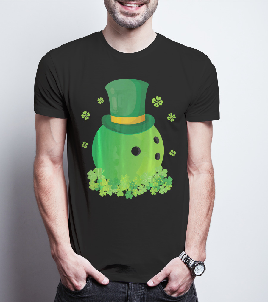 Bowling Leprechaun Hat Clover Luck T-Shirt