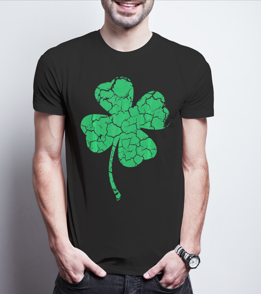 Distressed Four Leaf Clover Lucky T-Shirt