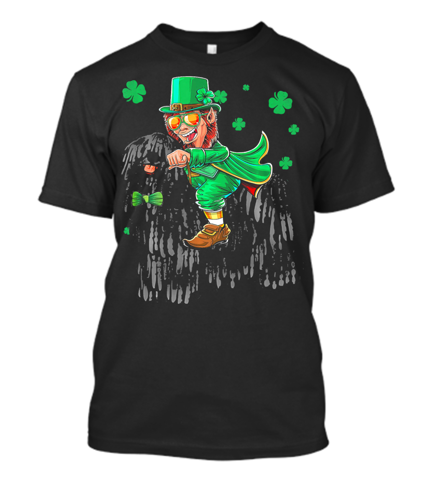 Leprechaun Puli Shamrock St. Patricks Celebration With Bowtie And Hat T-Shirt
