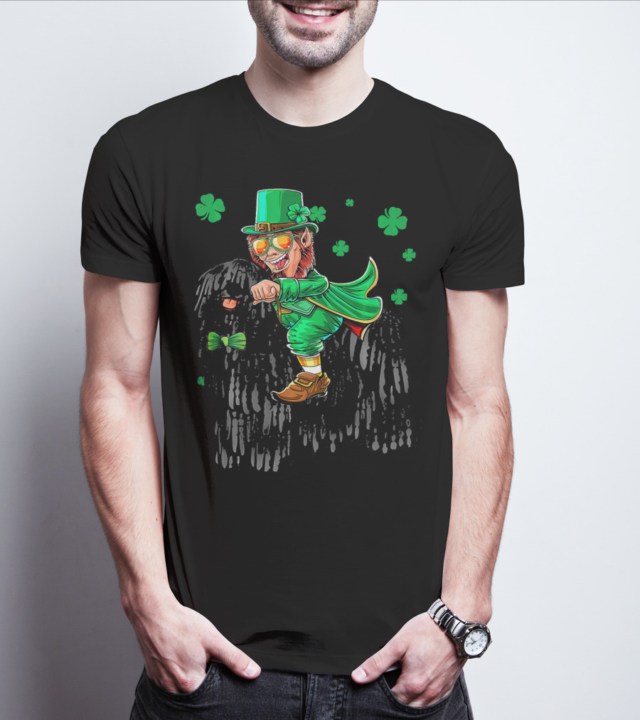 Leprechaun Puli Shamrock St. Patricks Celebration With Bowtie And Hat T-Shirt