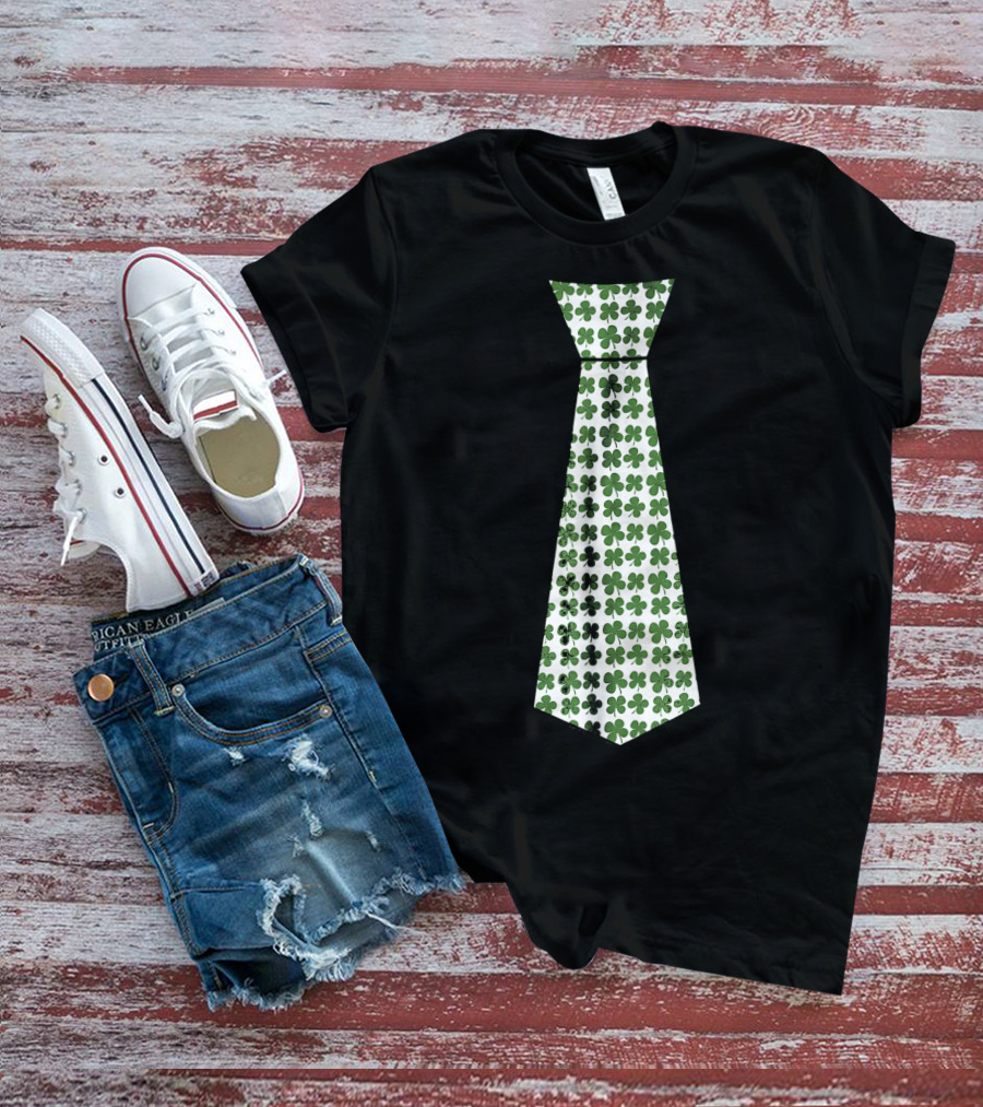 Cute Green Shamrock Necktie For St. Patrick's Day Celebrations T-Shirt