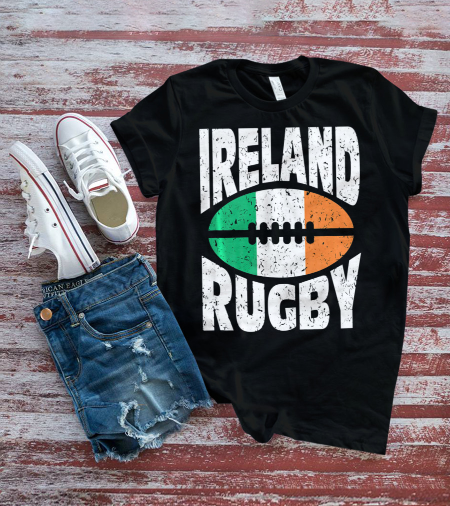 Ireland Rugby Irish Flag Rugby Ball T-Shirt