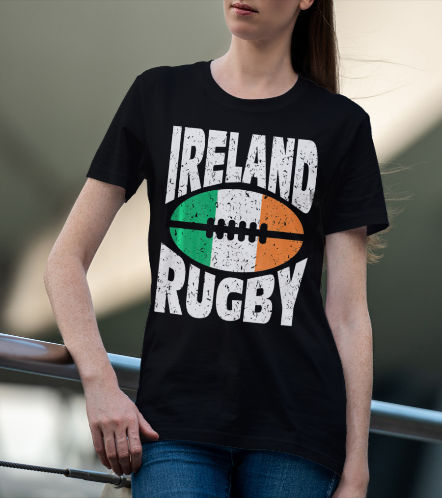 Ireland Rugby Irish Flag Rugby Ball T-Shirt
