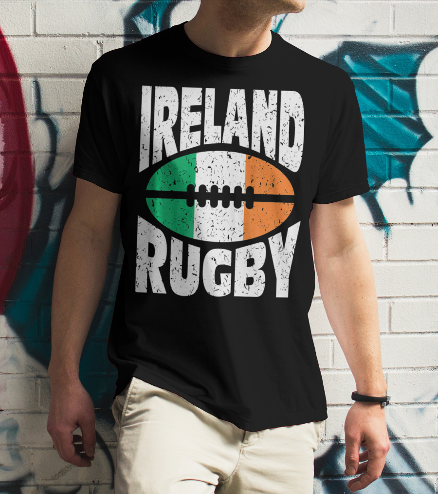Ireland Rugby Irish Flag Rugby Ball T-Shirt