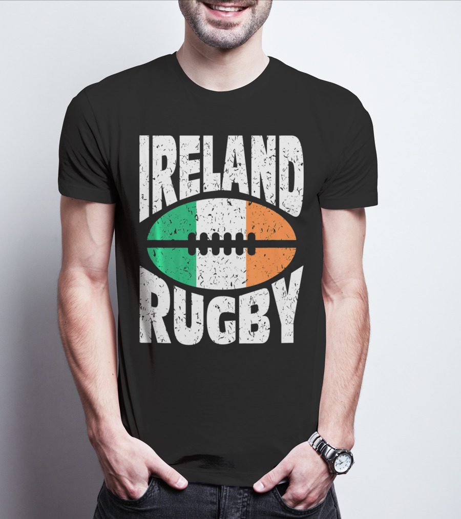 Ireland Rugby Irish Flag Rugby Ball T-Shirt