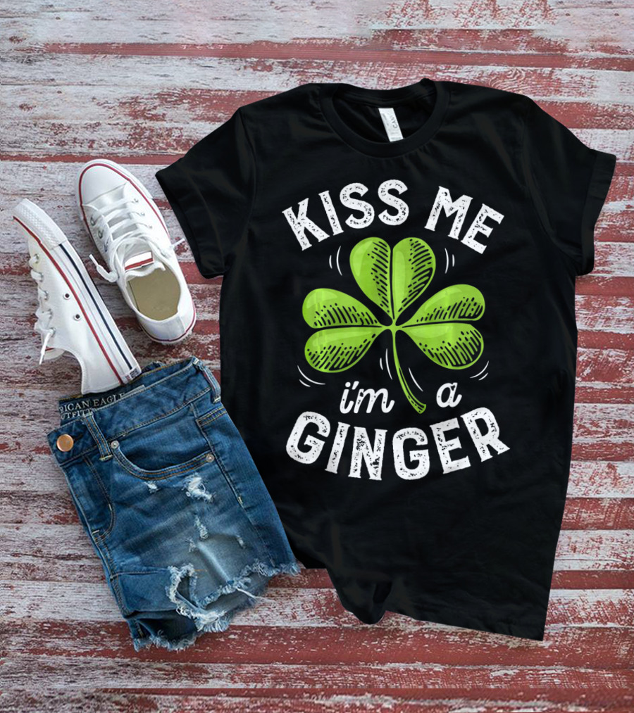 Kiss Me I'm A Ginger St Patrick's Shamrock T-Shirt