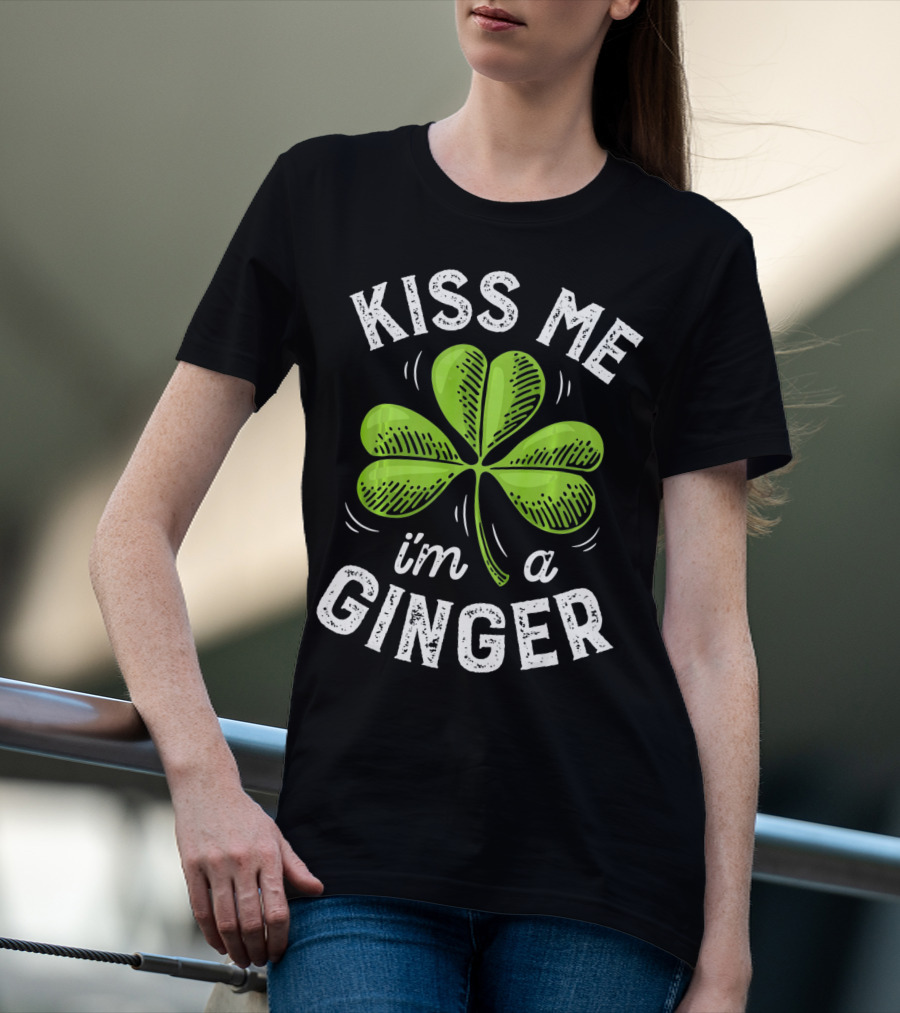 Kiss Me I'm A Ginger St Patrick's Shamrock T-Shirt