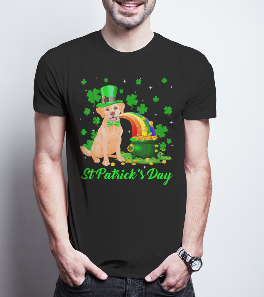 St Patrick's Day Leprechaun Golden Retriever T-Shirt