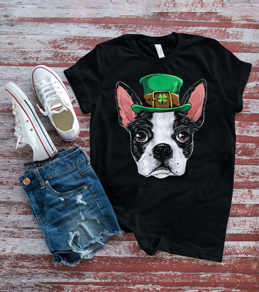 Boston Terrier Saint Patrick's Day Hat T-Shirt