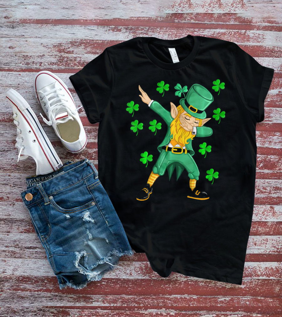 Dabbing Leprechaun Shamrock St. Patrick's Day Elf T-Shirt