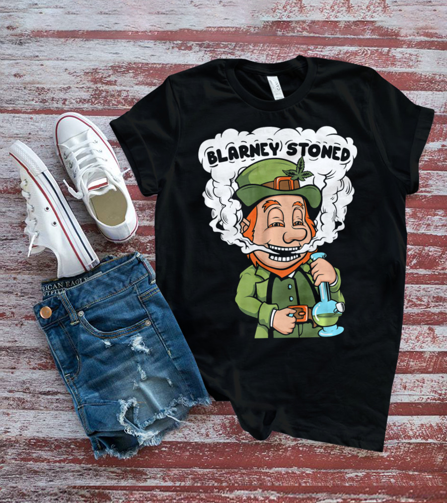 Blarney Stoned Funny Leprechaun Marijuana T-Shirt