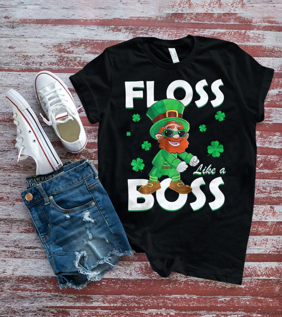 Floss Like A Boss Leprechaun St Patricks Day Shamrocks T-Shirt