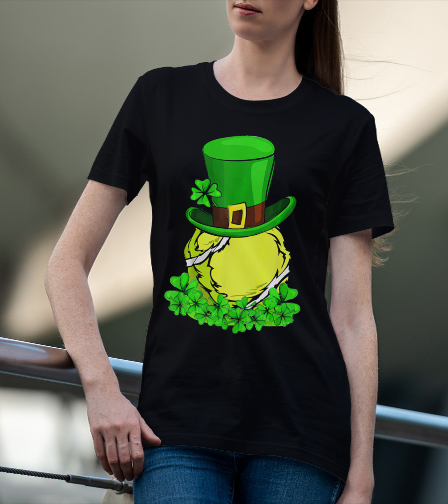 Leprechaun Hat Shamrock Tennis Ball St Patrick T-Shirt