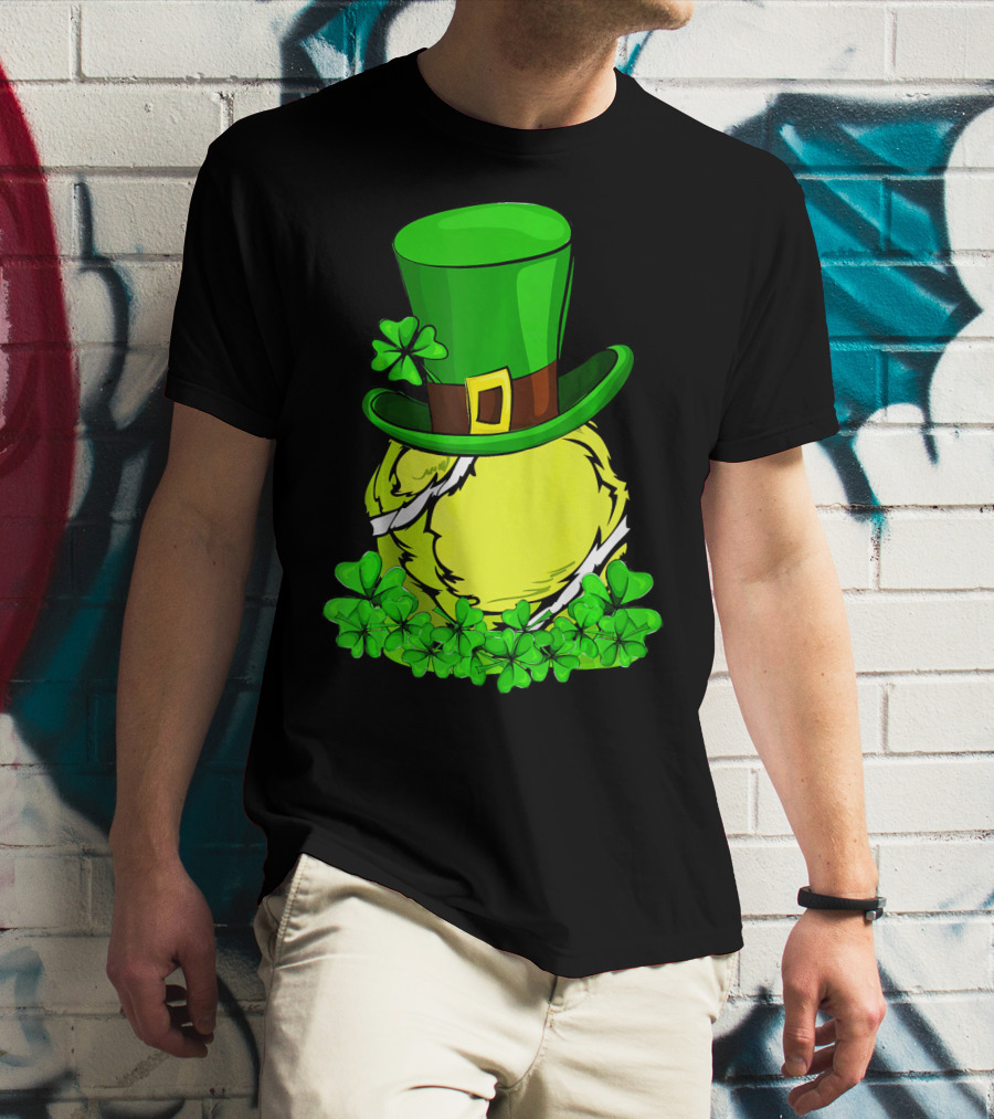 Leprechaun Hat Shamrock Tennis Ball St Patrick T-Shirt