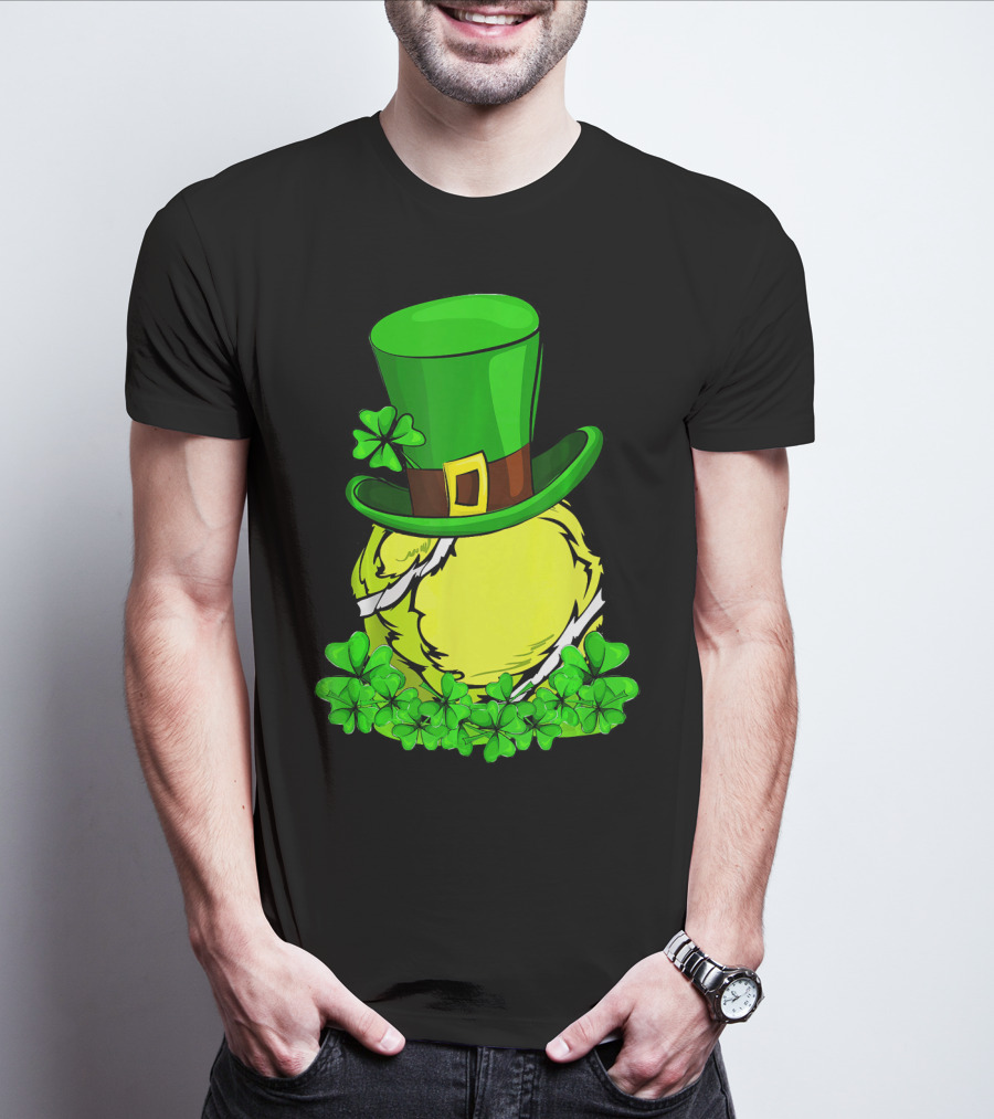Leprechaun Hat Shamrock Tennis Ball St Patrick T-Shirt