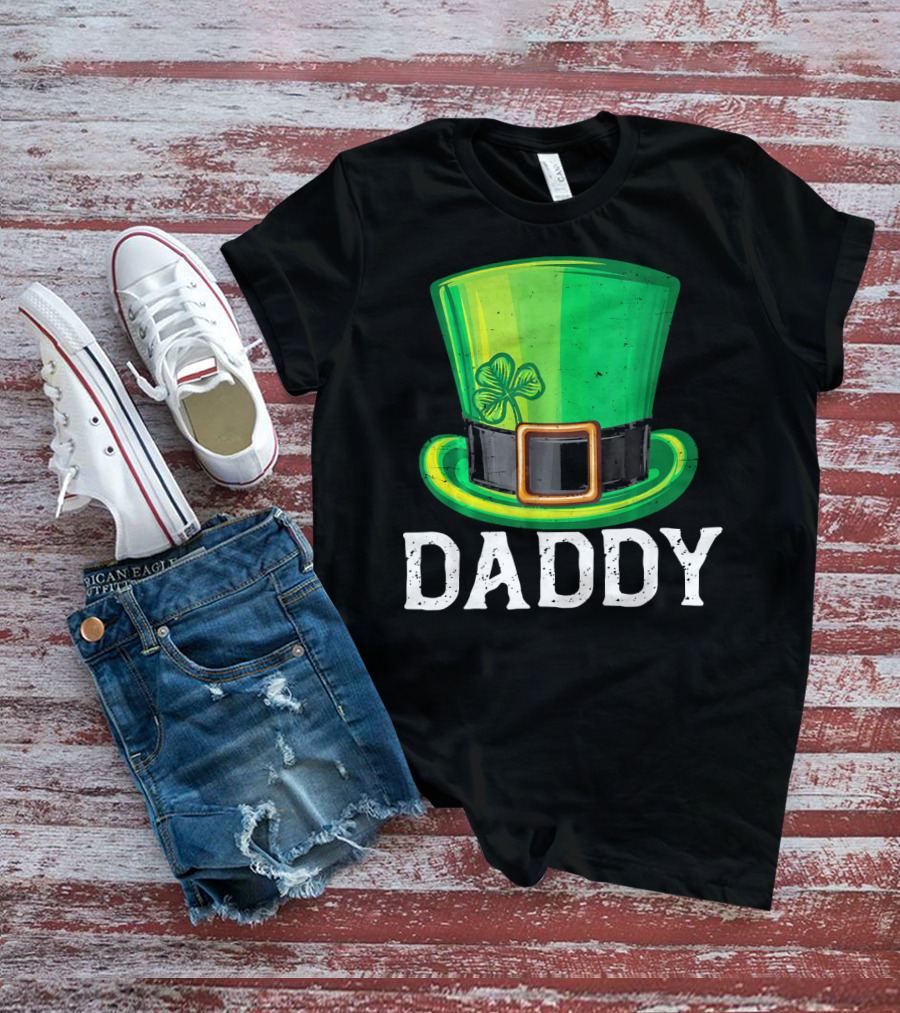 Daddy Leprechaun Hat Shamrock Matching Family T-Shirt