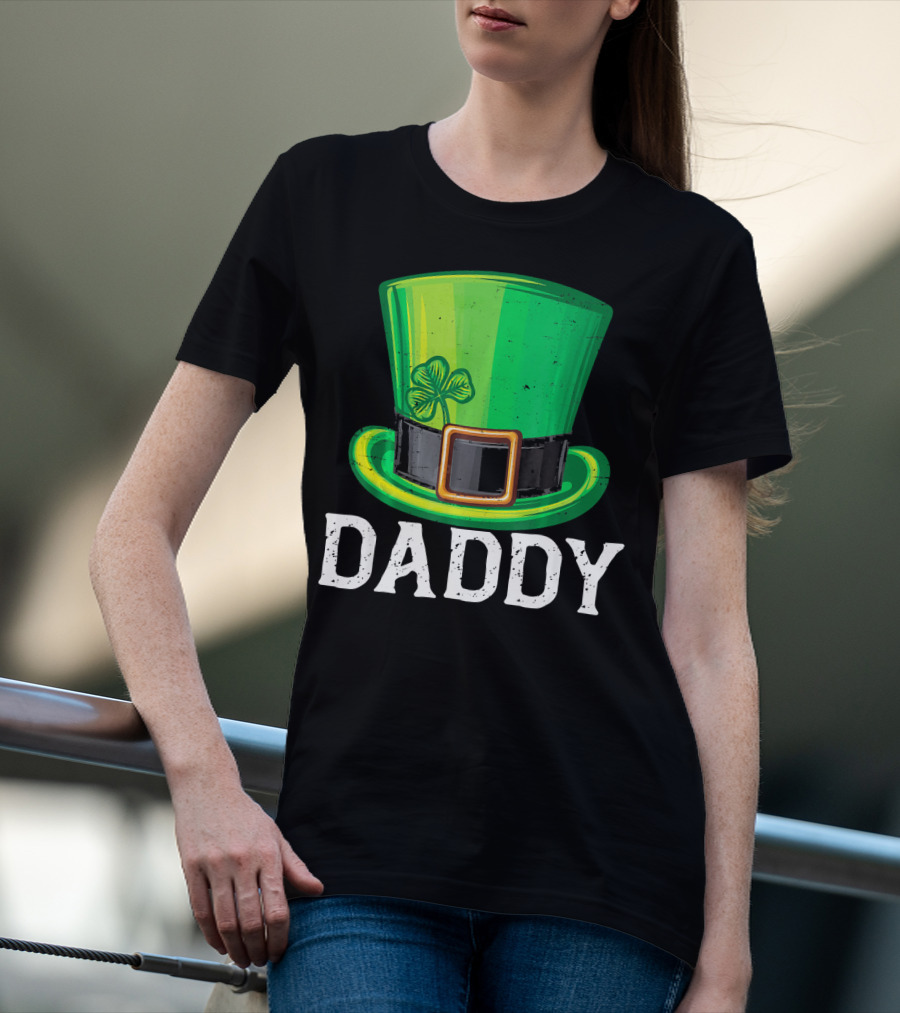 Daddy Leprechaun Hat Shamrock Matching Family T-Shirt