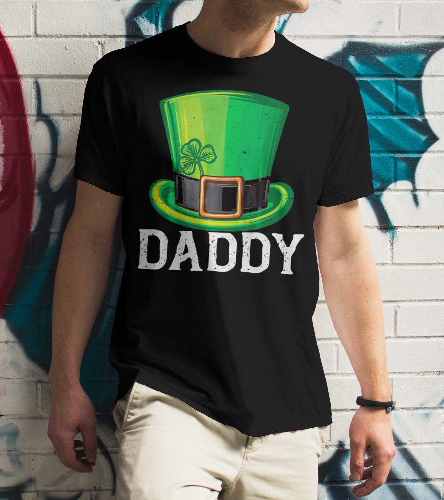 Daddy Leprechaun Hat Shamrock Matching Family T-Shirt