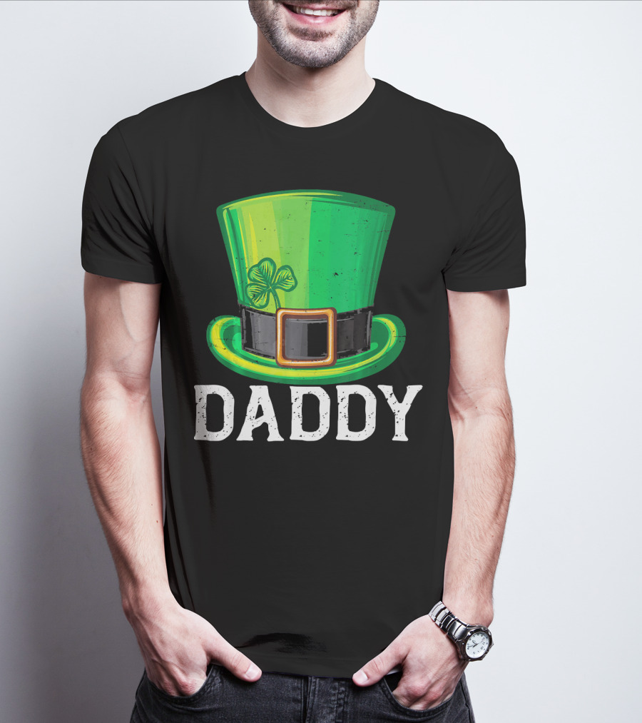 Daddy Leprechaun Hat Shamrock Matching Family T-Shirt