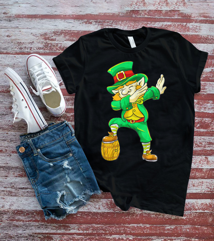 Dabbing Leprechaun Irish St Patrick's Day Beer Keg T-Shirt