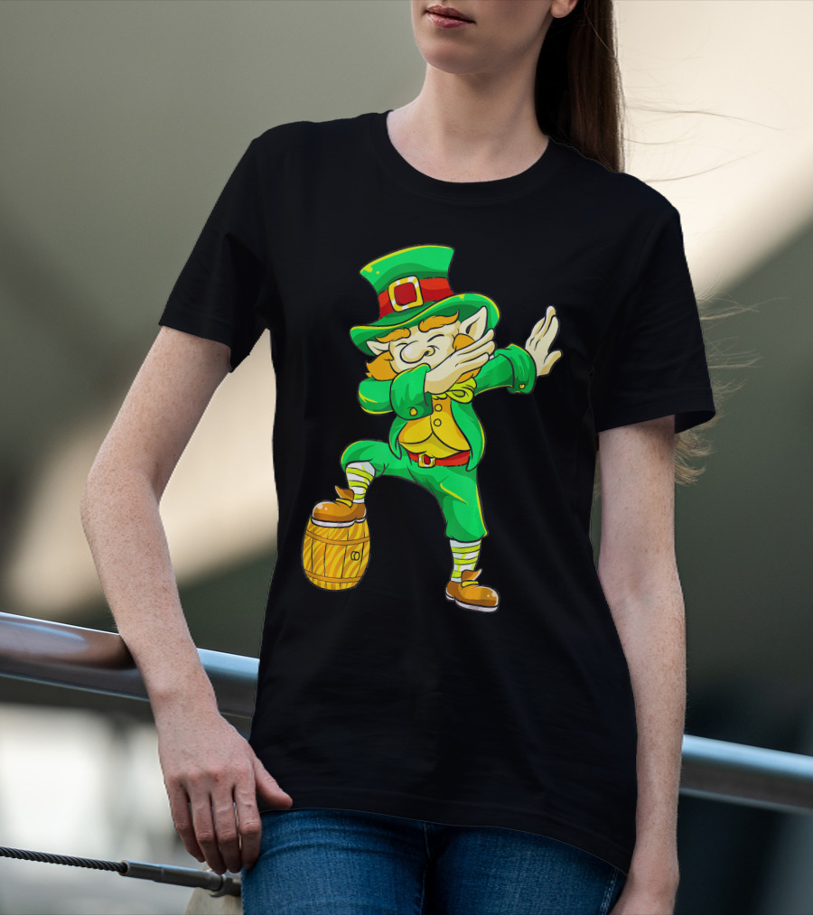 Dabbing Leprechaun Irish St Patrick's Day Beer Keg T-Shirt