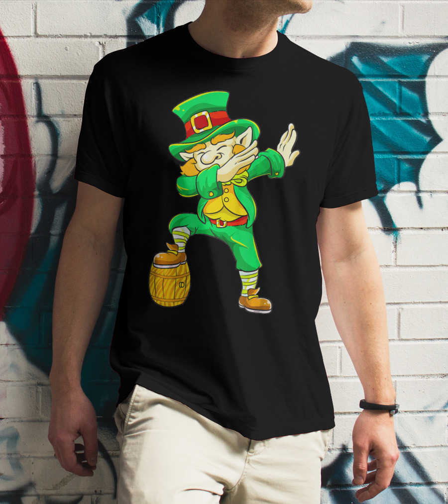 Dabbing Leprechaun Irish St Patrick's Day Beer Keg T-Shirt