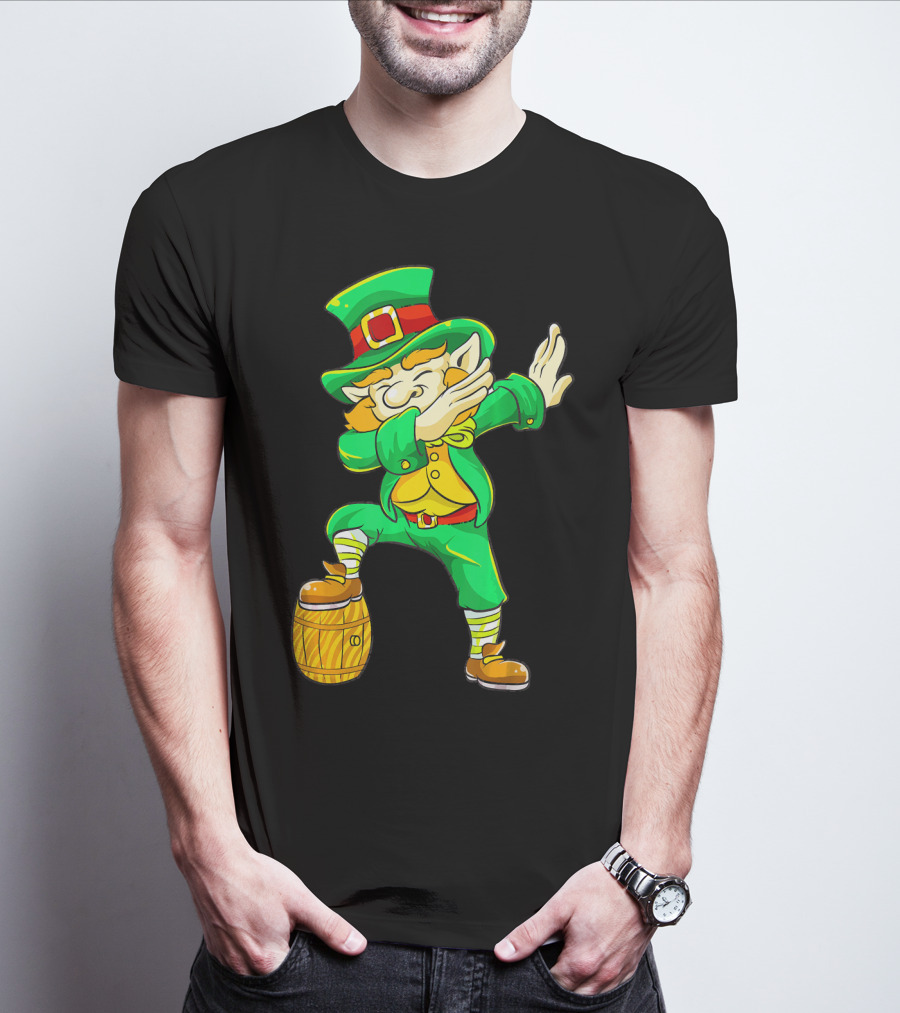Dabbing Leprechaun Irish St Patrick's Day Beer Keg T-Shirt
