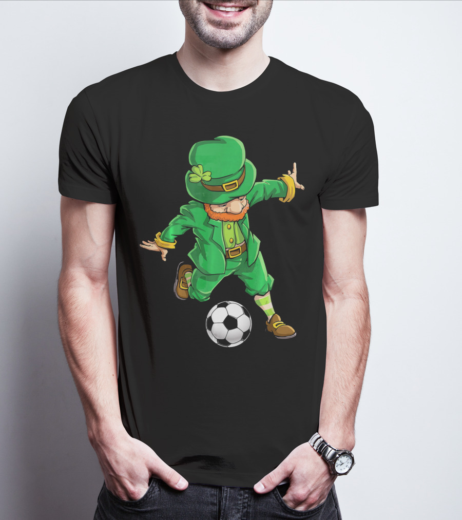 Leprechaun Playing Soccer St Patricks Day T-Shirt