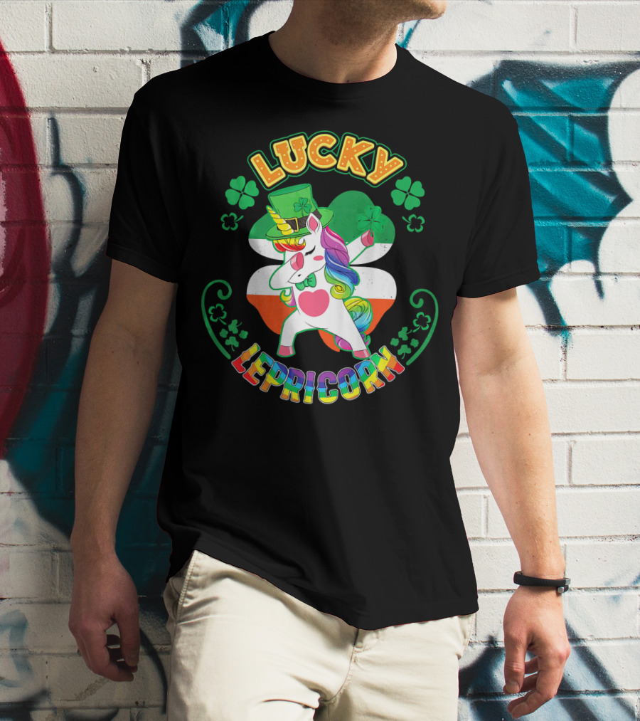 Lucky Lepricorn Unicorn Dab Leprechaun St. Patrick's Day T-Shirt