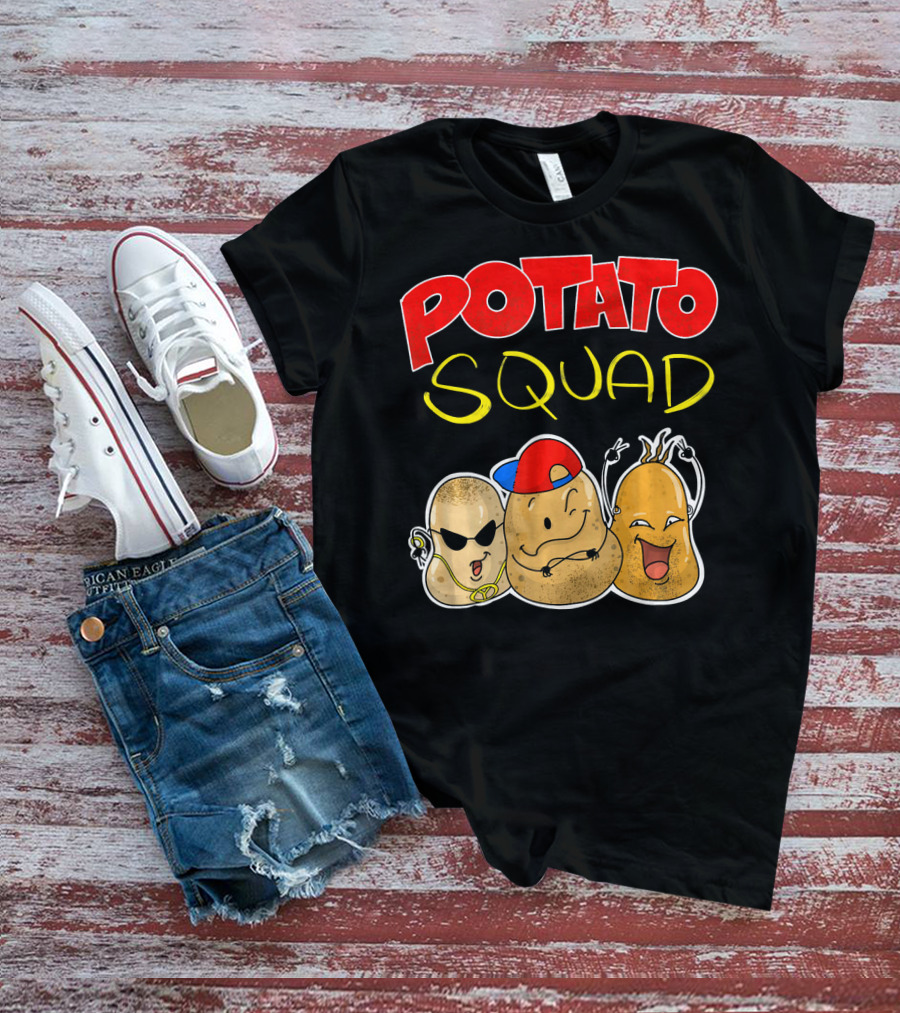 Potato Squad Cute Funny Vegetarian Crew T-Shirt