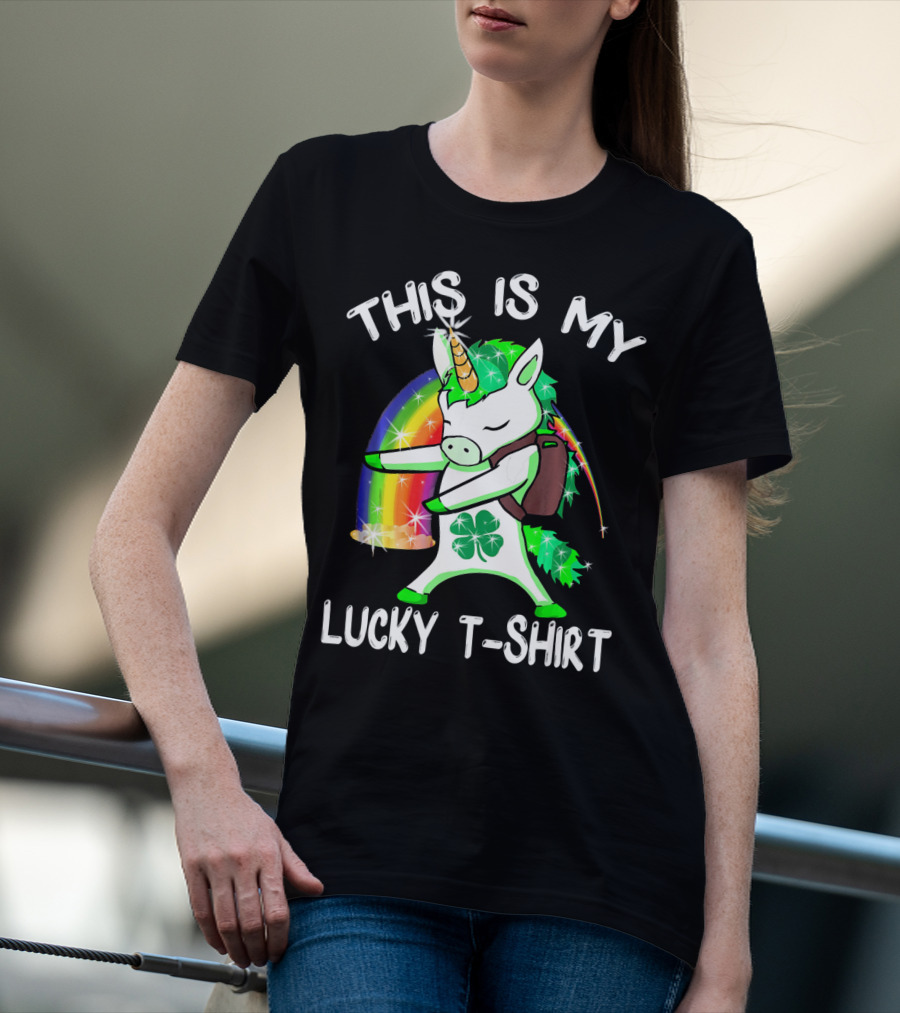 THIS IS MY LUCKY T-SHIRT LEPRICORN UNICORN RAINBOW CLOVER SPARKLE DAB T-Shirt