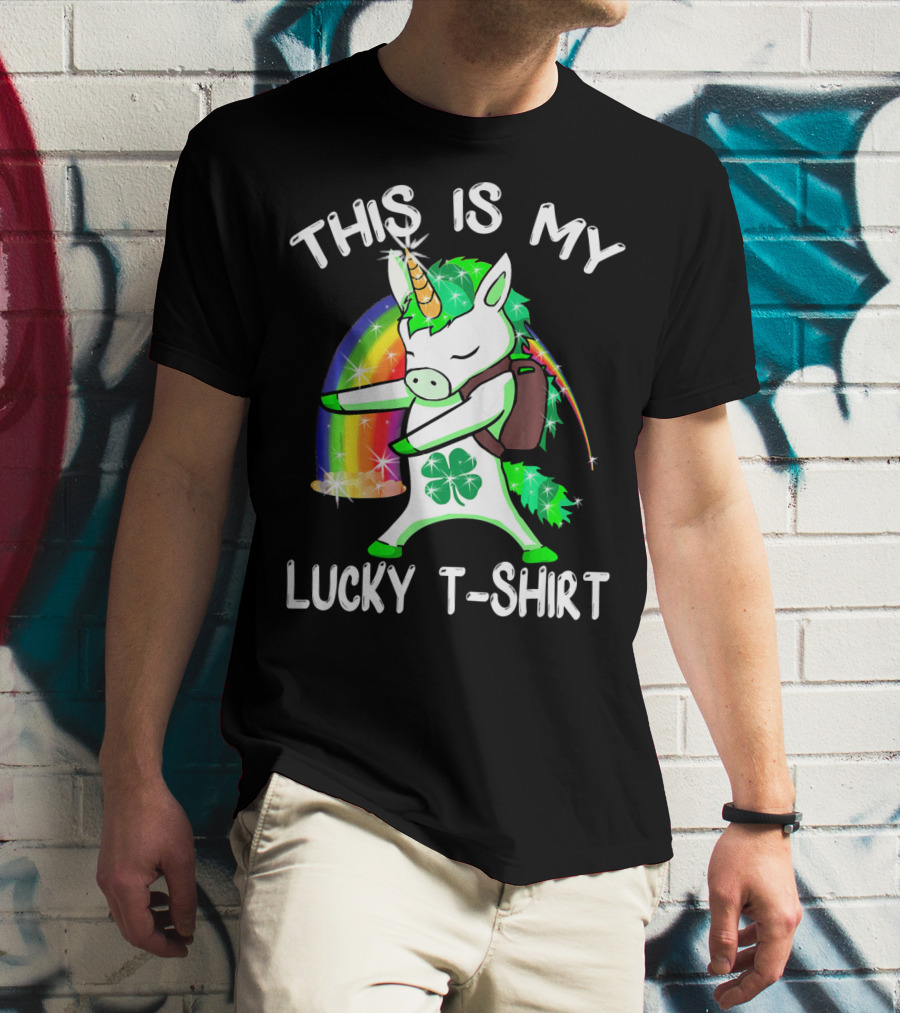 THIS IS MY LUCKY T-SHIRT LEPRICORN UNICORN RAINBOW CLOVER SPARKLE DAB T-Shirt