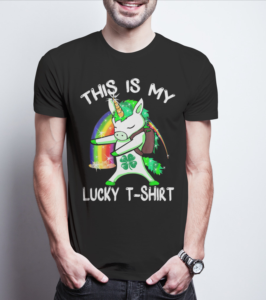 THIS IS MY LUCKY T-SHIRT LEPRICORN UNICORN RAINBOW CLOVER SPARKLE DAB T-Shirt