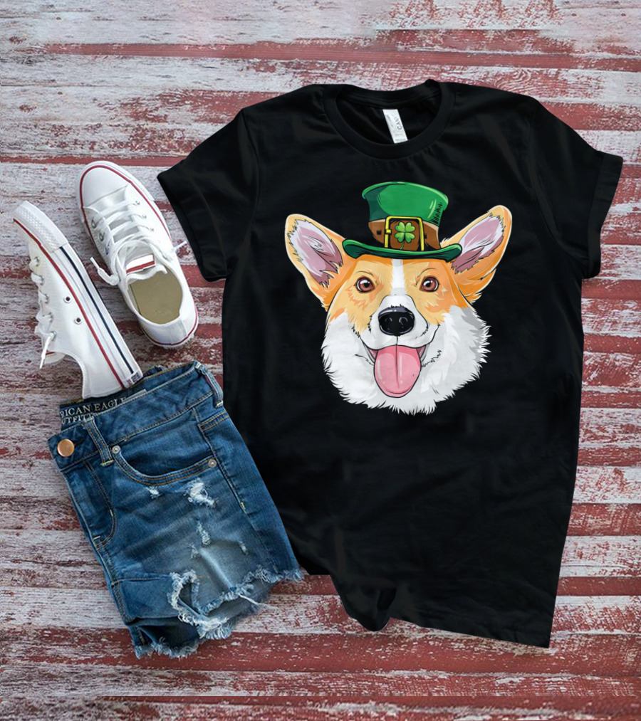Corgi Leprechaun St Patrick's Hat T-Shirt